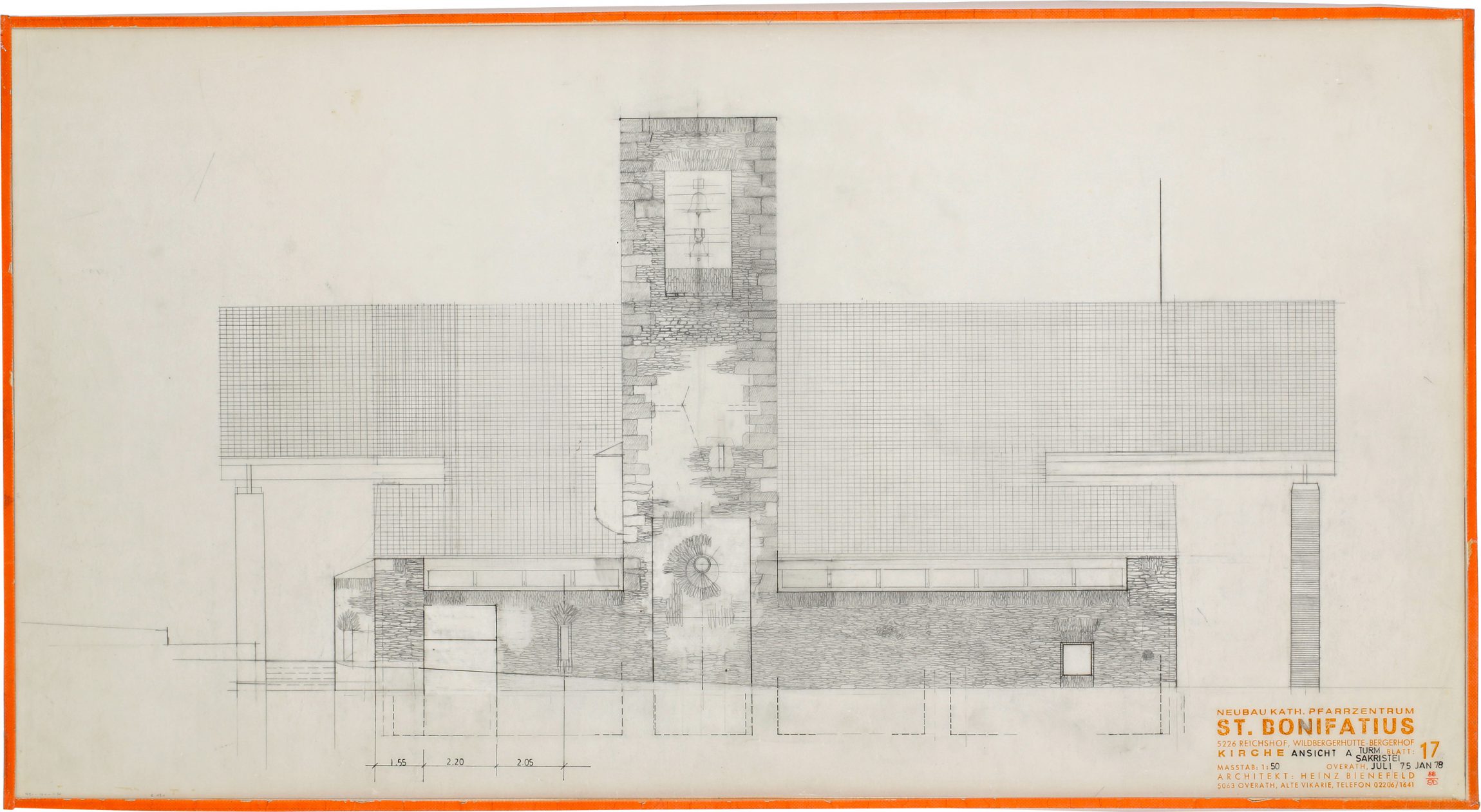 Heinz Bienefeld, Zeichnung St. Bonifatius, Ansicht A